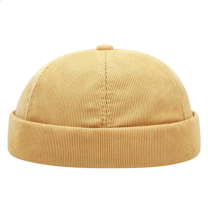 Spring And Summer Casual Landlord Hat Street Melon Skin Hats Without Brim Retro Hip Hop Cap Men Women Universal 250117
