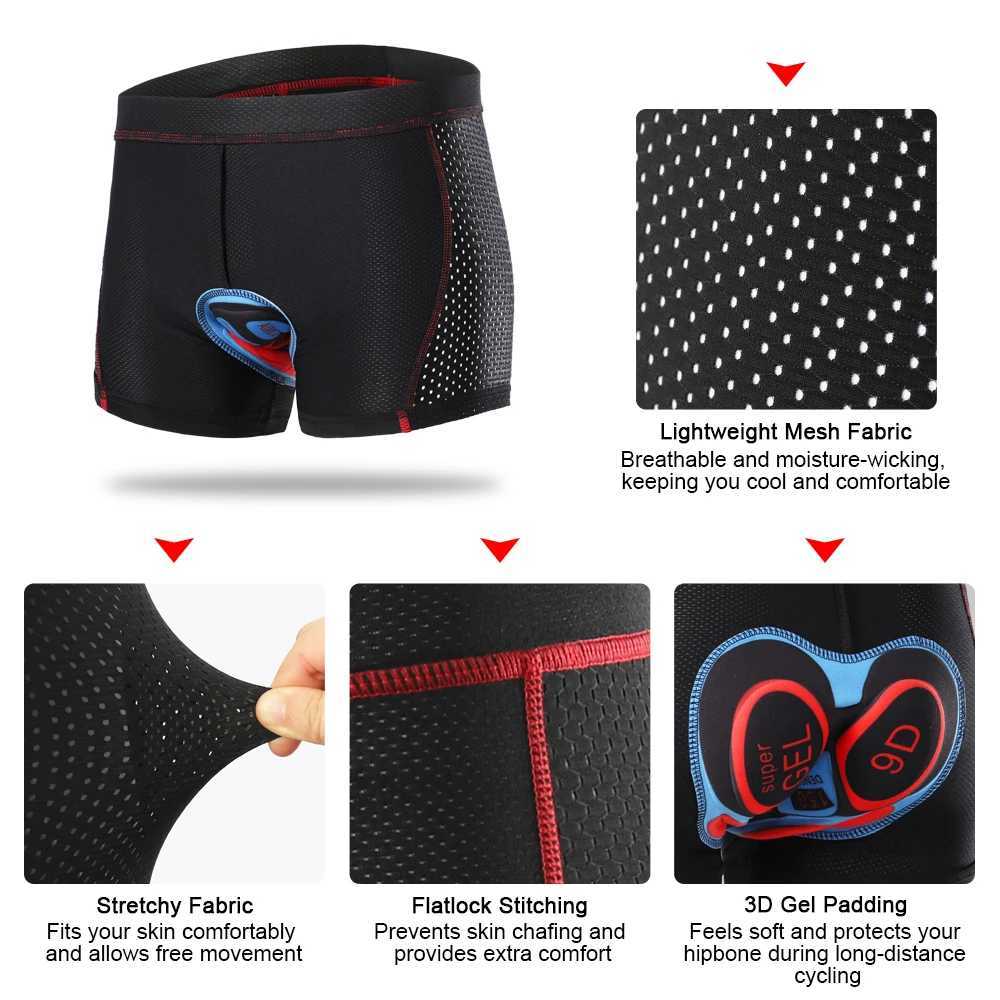 Men's Shorts Mens Cycle Underwear Shorts Breathable Gel Padded MTB Biking Riding Shorts Mountain Bike Tights Pants z250219