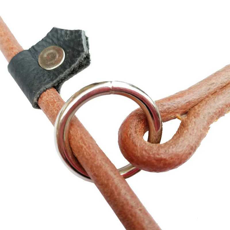 Pet Dog Leash Cowhide Collar Traction Integrated P-chain Dog Leash Is Used To Train Puppy P-chain Pet SuppliesXJ250218