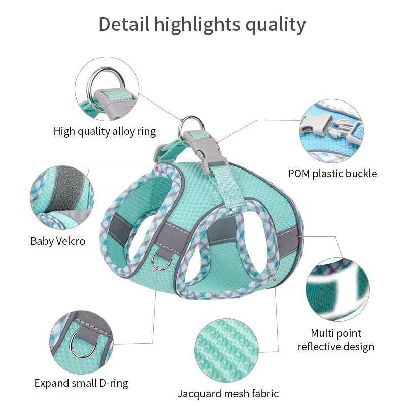 Dog Harness Leash Set for Small Dogs Adjustable Puppy Cat Harness Vest French Bulldog Chihuahua Pug Outdoor Walking Lead LeashXJ250218