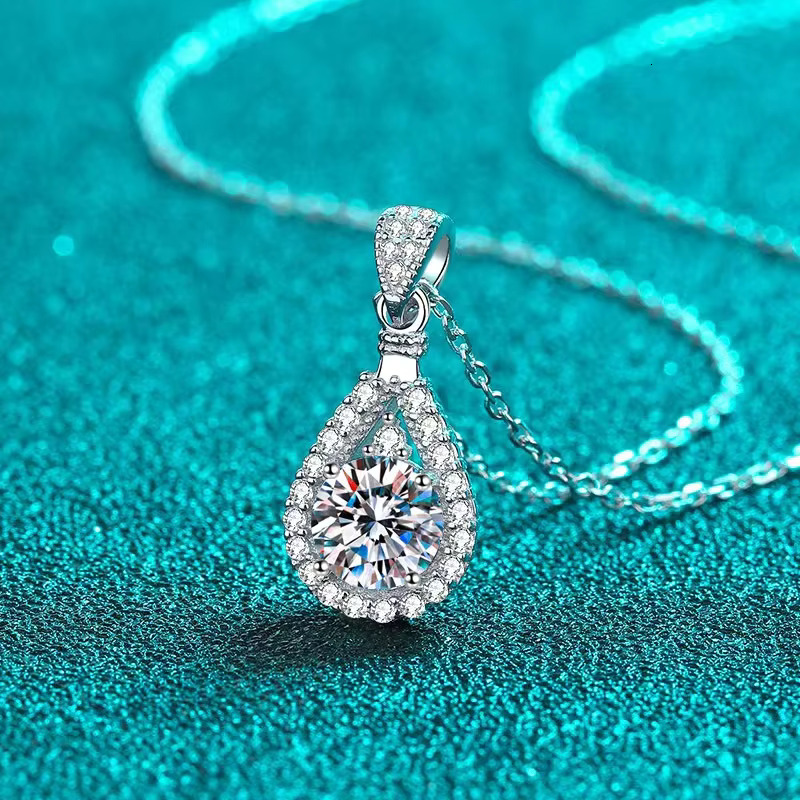 Necklace for Women Real Solid White Gold VVS1 D Clarity Lab Grown Dia Eternity Fine Jewelry