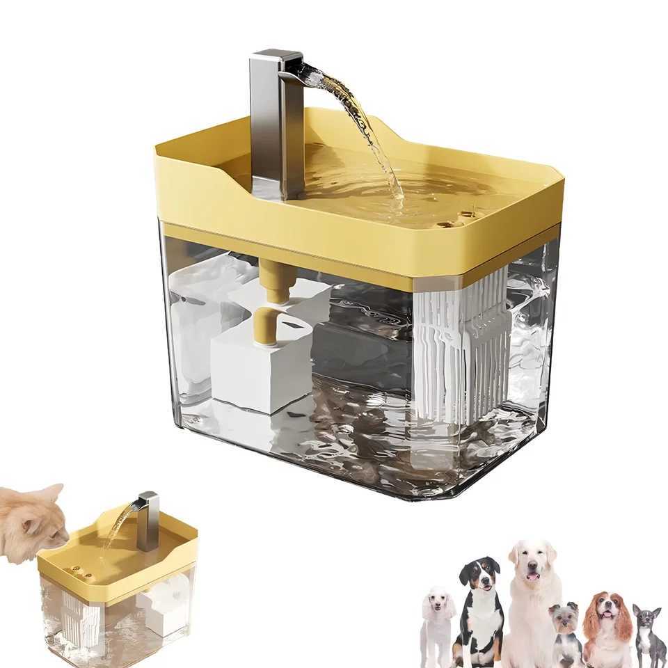 Dog Feeders USB Automatic Water Drinking Fountain Dispenser live water circulation Cat Water Bowl Removable with Pump Water Filter Silent H250218