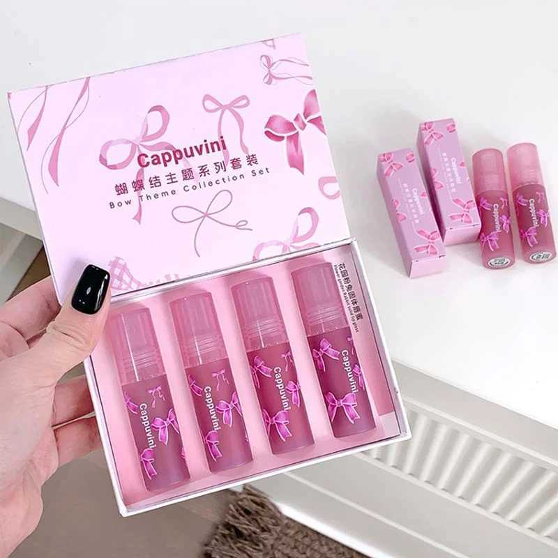 Cappuvini Butterfly Lip Gloss - Mirror Glossy Velvet Matte Finish Long-Lasting Plumping Effect Youthful LookW250219