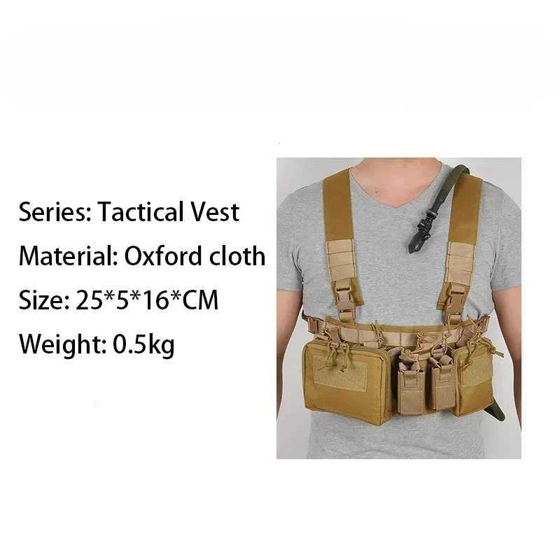 Tactical Vest CS Match Gear Pack Magazine Pouch Outdoor Camping Nylon Chest Rig Vest Fit Airsoft Hunting Apparel AccessoriesXJ250219