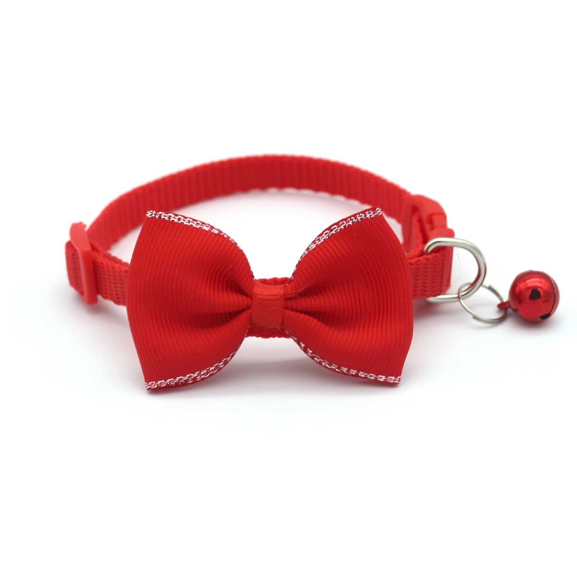 Pet Collars New Pet Bow Bell Collars Cute Cat Collars Pet Supplies lticolor Adjustable Pet Dressing Tool Pet Accessories W250219
