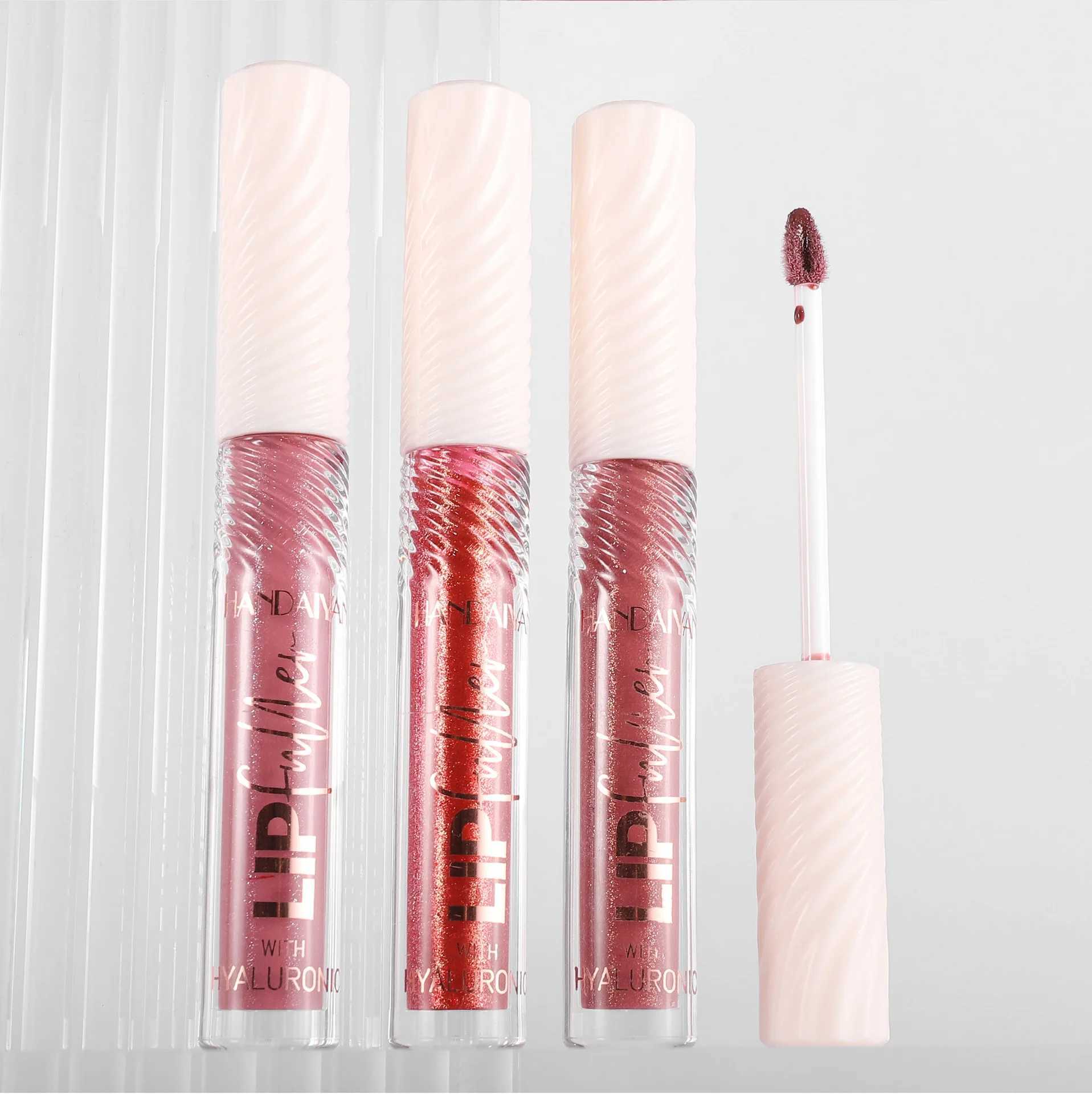 HANDAIYAN 8-Color Mirror Lip Gloss hyaluronic acid Lipstick Hydrating Moisturizing l Fine Shine fuller looking easy colorW250219
