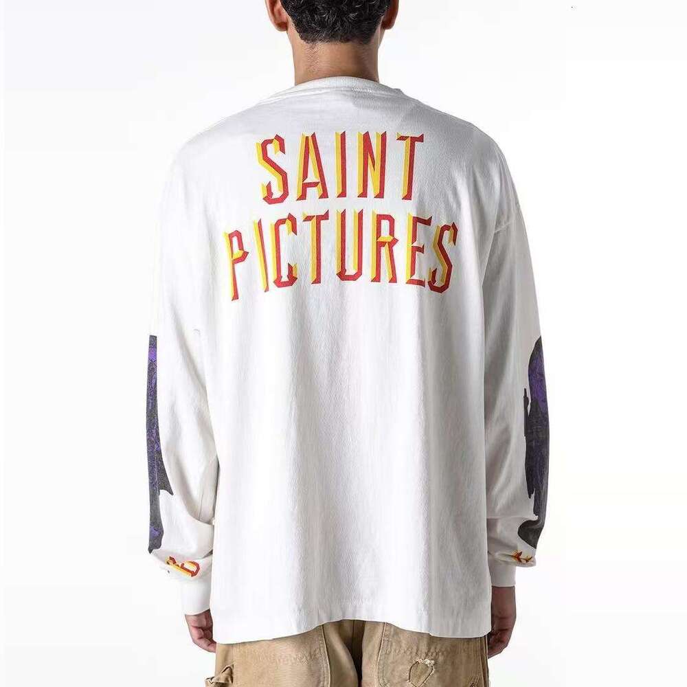 SAINT OF MICHAEL American high street vintage couple long sleeved casual loose T-shirt base shirt ins