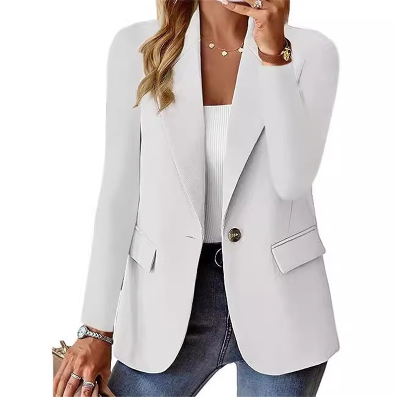 Women Jackets 2025 New Fashion Long Sleeved Solid Color Cardigan Small Suit Coat 8 Colors