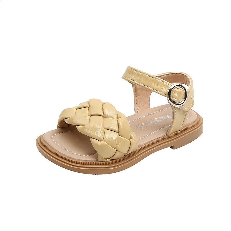 Kids Summer Toddler Flats Little Girls Fashion Beach Sandals Princess Dress Party Weave Soft Sole Baby Toddler Shoes 250218