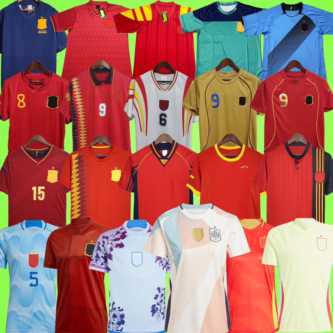 2025 women Spain soccer jerseys 2026 Retro 1988 1992 1994 1996 1998 2002 2008 2010 2012 YAMAL MORATA football shirt 2024 TORRES A.INIESTA XAVI Espana Camiseta