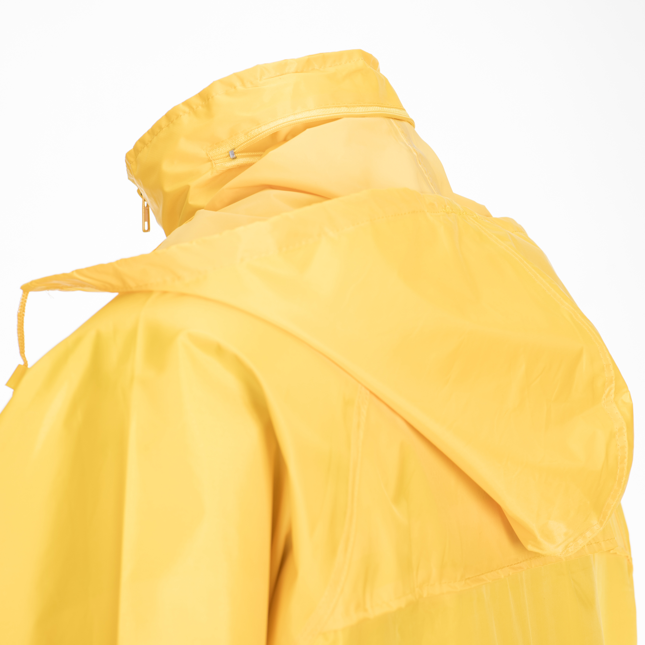 Elastic-Adjusted Hooded PVC Raincoat with Safety Striping - Waterproof Polyester Material RS001