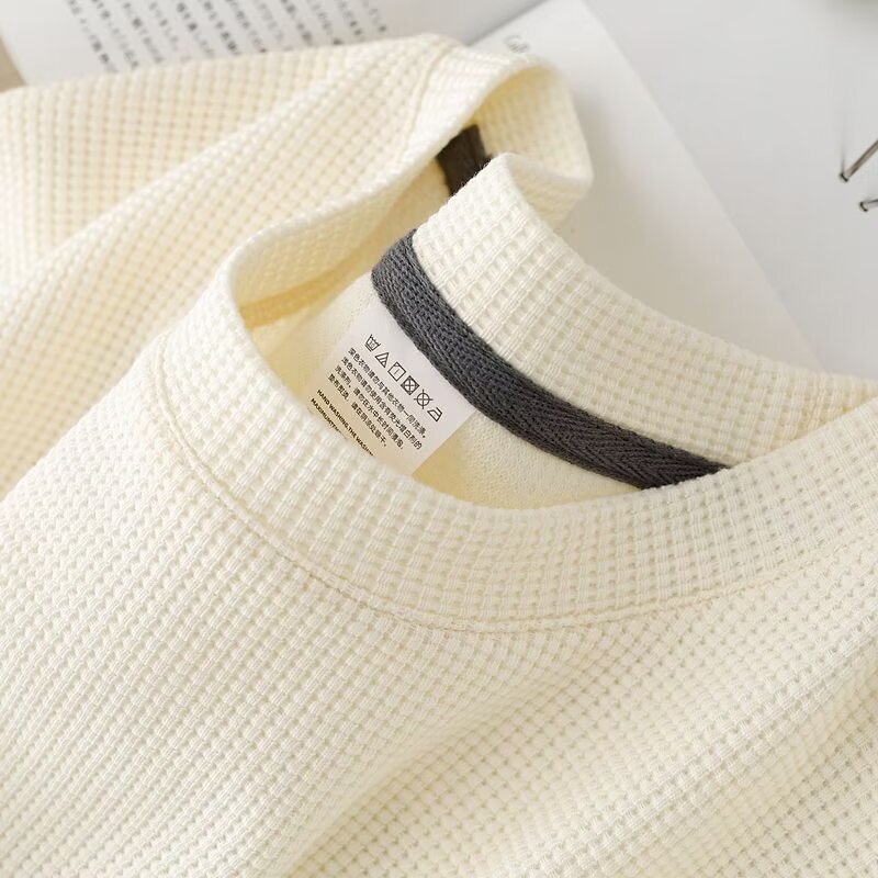 Waffle Short Sleeve 2025 Summer New Fashionable Thin Round Neck Designer T-shirt Fashionable Street Half Sleeve Top Men's Loose Casual T-shirt