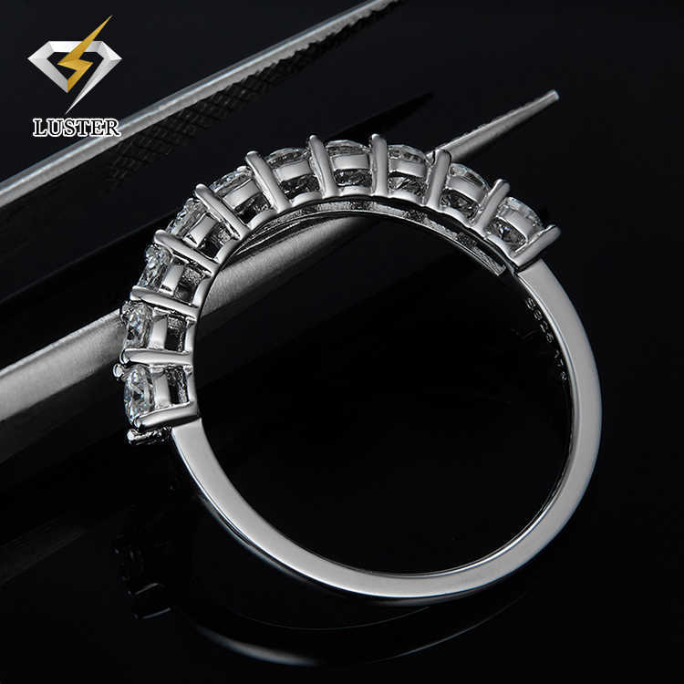 0.5u Thick White Gold Sterling Silver 925 Ring Moissanite Jewellery Moissanite Silver Ring