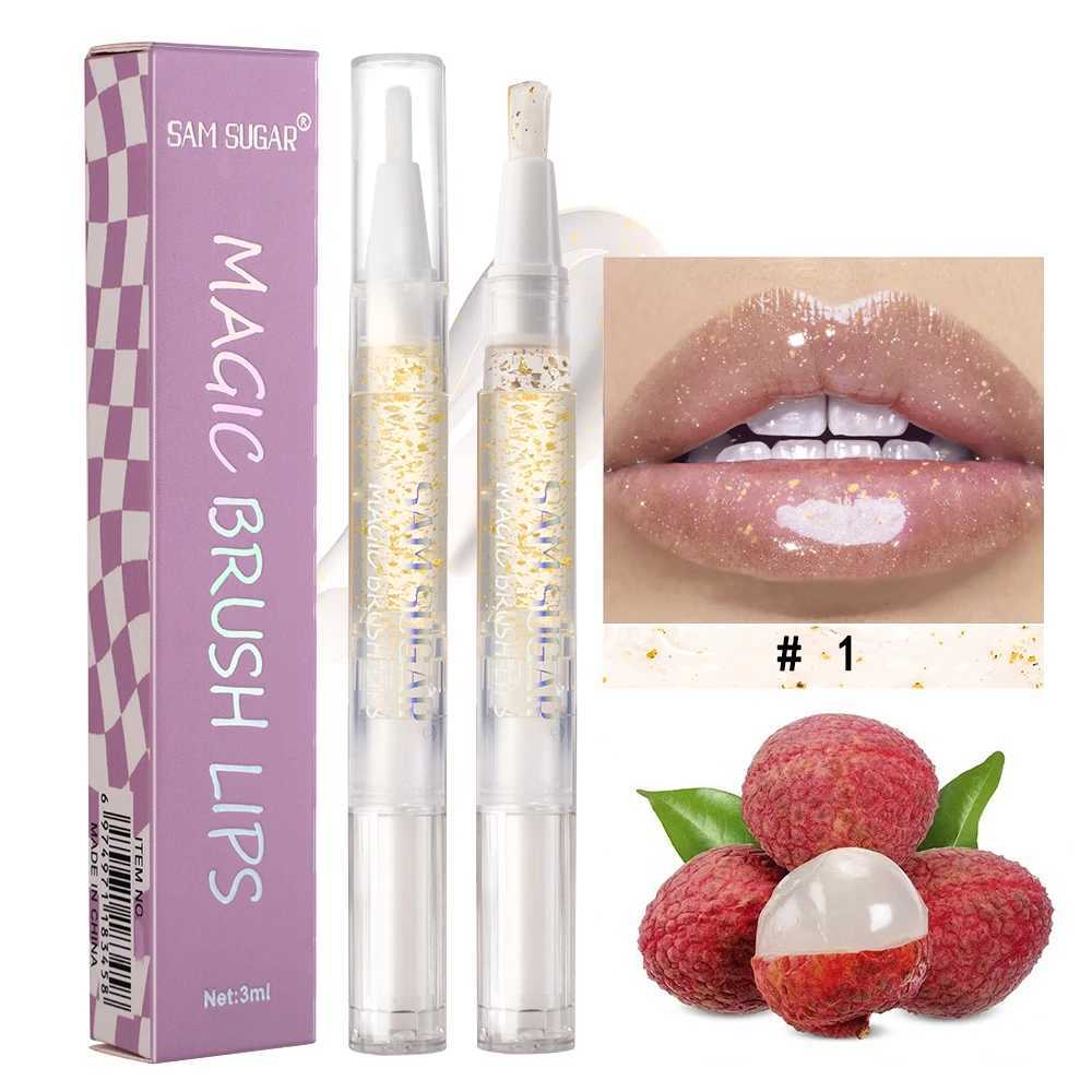 6-Color Fruity Honey Lip Gloss Rotating Design Lescent Lip Tint Moisturizing Shimmering Smooth Application for a GlossyW250219