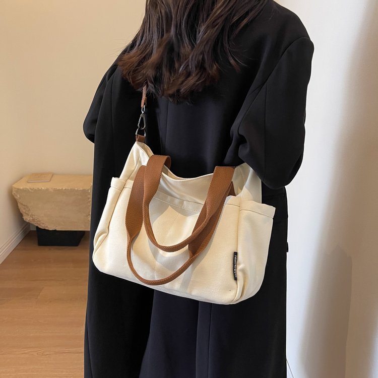College student class canvas for women 2025 new leisure commuting large capacity single shoulder crossbody tote bag #swissmilitary