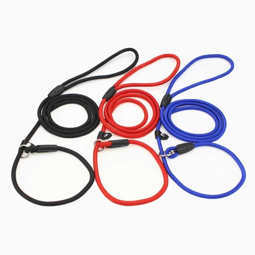 Dog Leash Slip Chains Collar Leads Strong Heavy Duty Nylon Rope No Pull Pet Training Leash for Small Dogs Puppy Traction RopeXJ250218