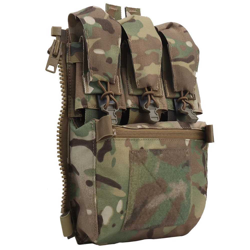 V5 PC Tactical Back Panel Banger Pouch YKK Zipper Militar Combat Vest GP Pocket Retention Flap Plate Carrier Airsoft PaintballXJ250219