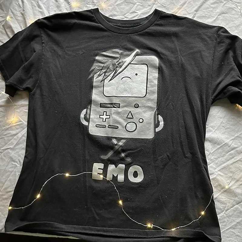 womens 90s T-shirts Fashion Goth Baby Tees Crop Tops 2000s Emo girls Y2k style clothes Harajuku print grunge Short TopsT250218