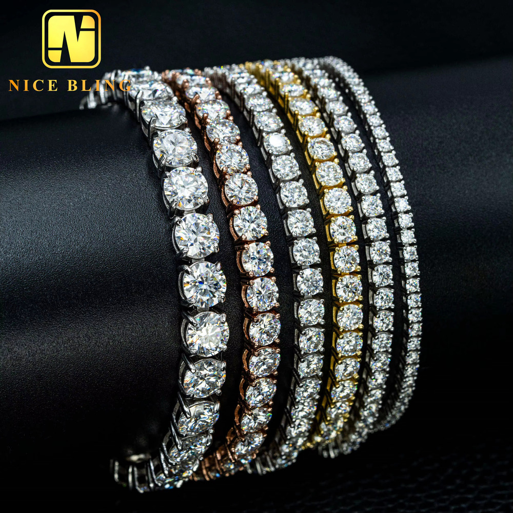 Wholesale Hip Hop Jewelry Fashion Iced Out Gold Sier Plated Brass Zircon Dia Tennis Chain CZ Necklace for Men Women