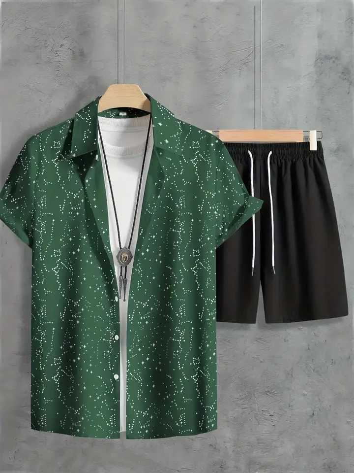 Mens Beachwear Two Piece Set Quick Dry Hawaiian Shirt And Shorts Set Mens Fashion Clothing 3D Printed Casual y2k Daily WearXJ250218