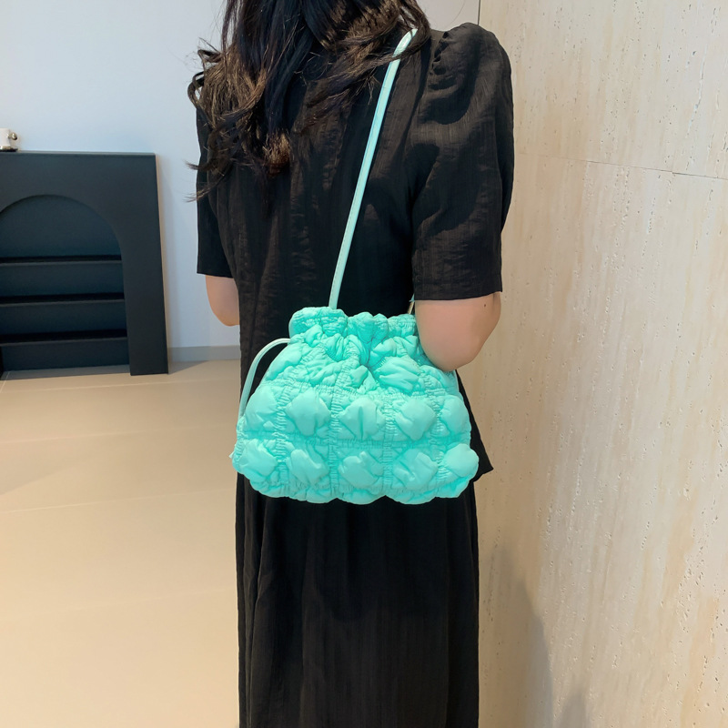 2025 New Lingge Car Seam Handbag with Cotton Bundle Mouth Water Bucket Versatile Single Underarm Cross Shoulder Bag for Women #swissmilitary