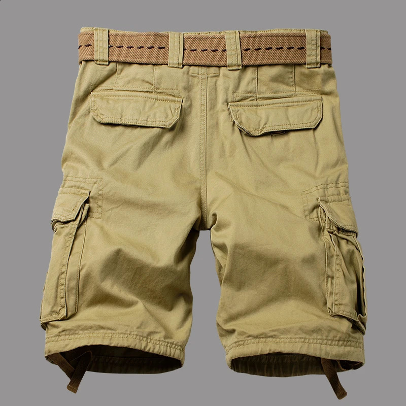 summer Korean style army green cargo shorts men loose washing Multi-pocket army tactical cargo shorts for men size 29-42 250218