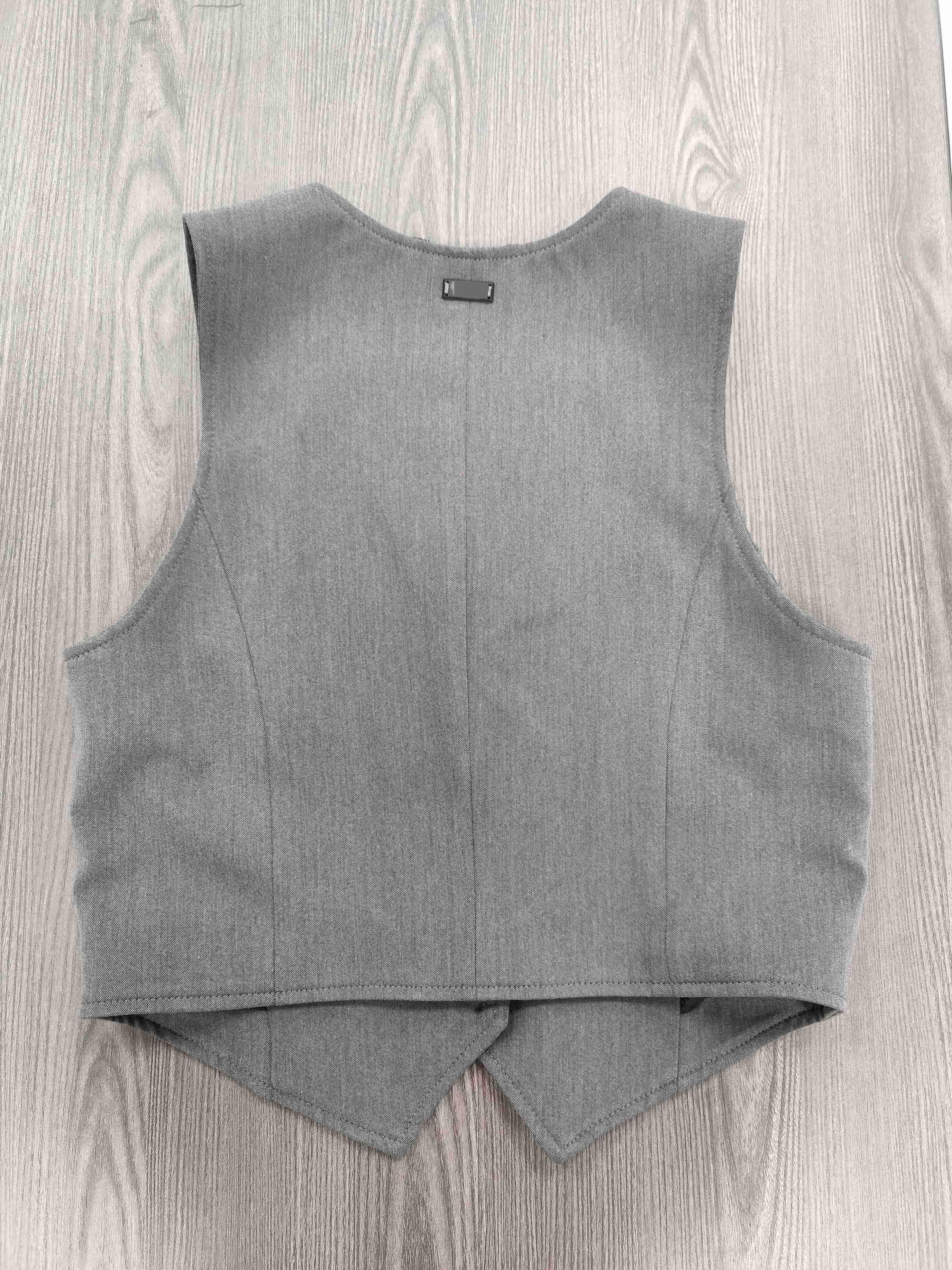 Grey Slim Fit Single Breasted Tailored Blazer Vest