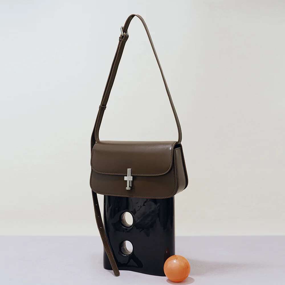 2024 Spring New Genuine Shoulder Bags For Women Soft Leather Small Totes Lady Crossbody Bag High Quality Handbag Coffee