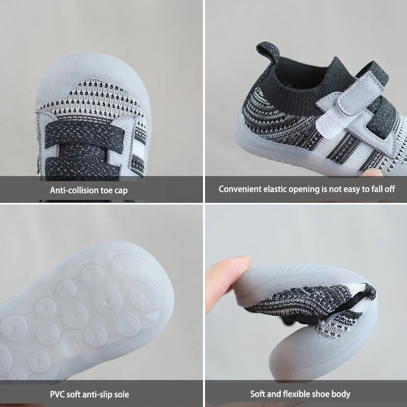Baby Sports Shoes Mesh Breathable Boy Girls Walking Soft Soles Anti-skid Baby Shoes Boy Childrens Casual Sports Shoes 250219