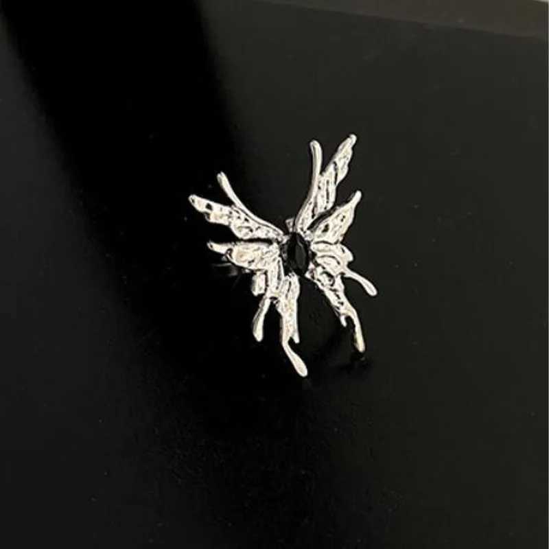 Hollow Butterfly Cold Wind Big Front Door Personality Light Luxury Pop Open RingXJ250219