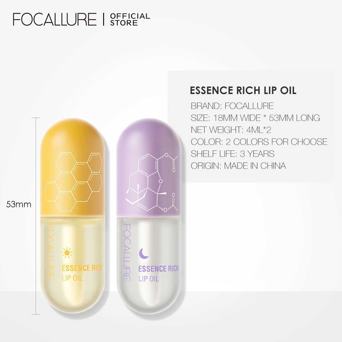 FOCALLURE Day Night Moisturizing Repairing Lip Oil Instant Volume Lip Plumper Reduce Lip Fine Line Lips Care Makeup CosmeticsW250219