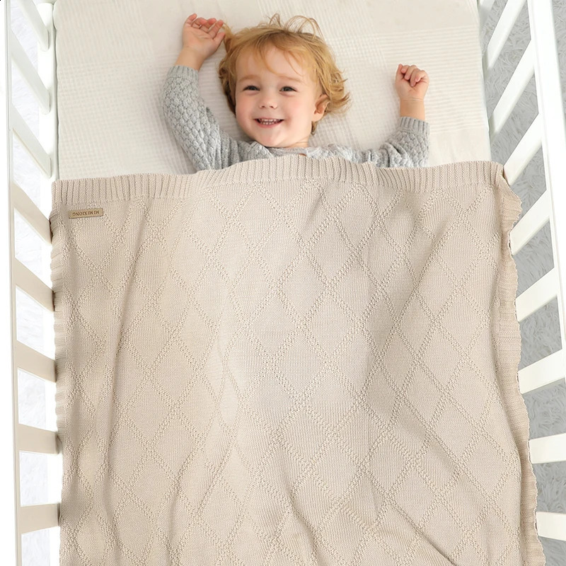 Diamond Pattern Muslin Baby Boys Girls Swaddle Blankets 70 By 90 cm Multicolors Infant Security Blankets Receiving Blankets 250218
