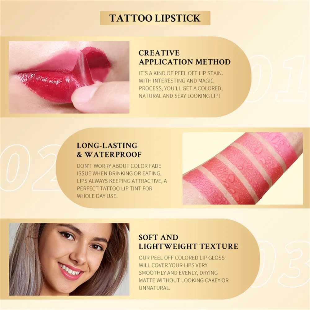 Tear-Off Lip Glaze Matte Lip Tint Peel-Off Liquid Lipstick Waterproof Long-lasting No Fading Lip Gloss Tattoo Dyed Lip CosmeticsW250219