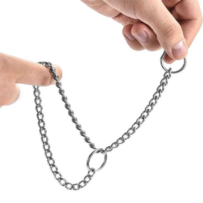 Stainless Steel Dog Collar Silver Cuban Link Dog Slip Chain Choke Collar Strong Slip Dog Collars for Small Medium Large DogXJ250218