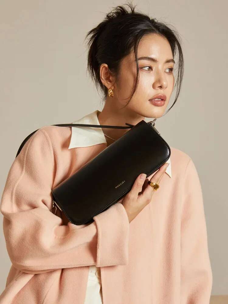 2024 New Genuine Leather Women Underarm High Quality Female Commute Handbags Simple Shoulder Crossbody Bags Classic Totes