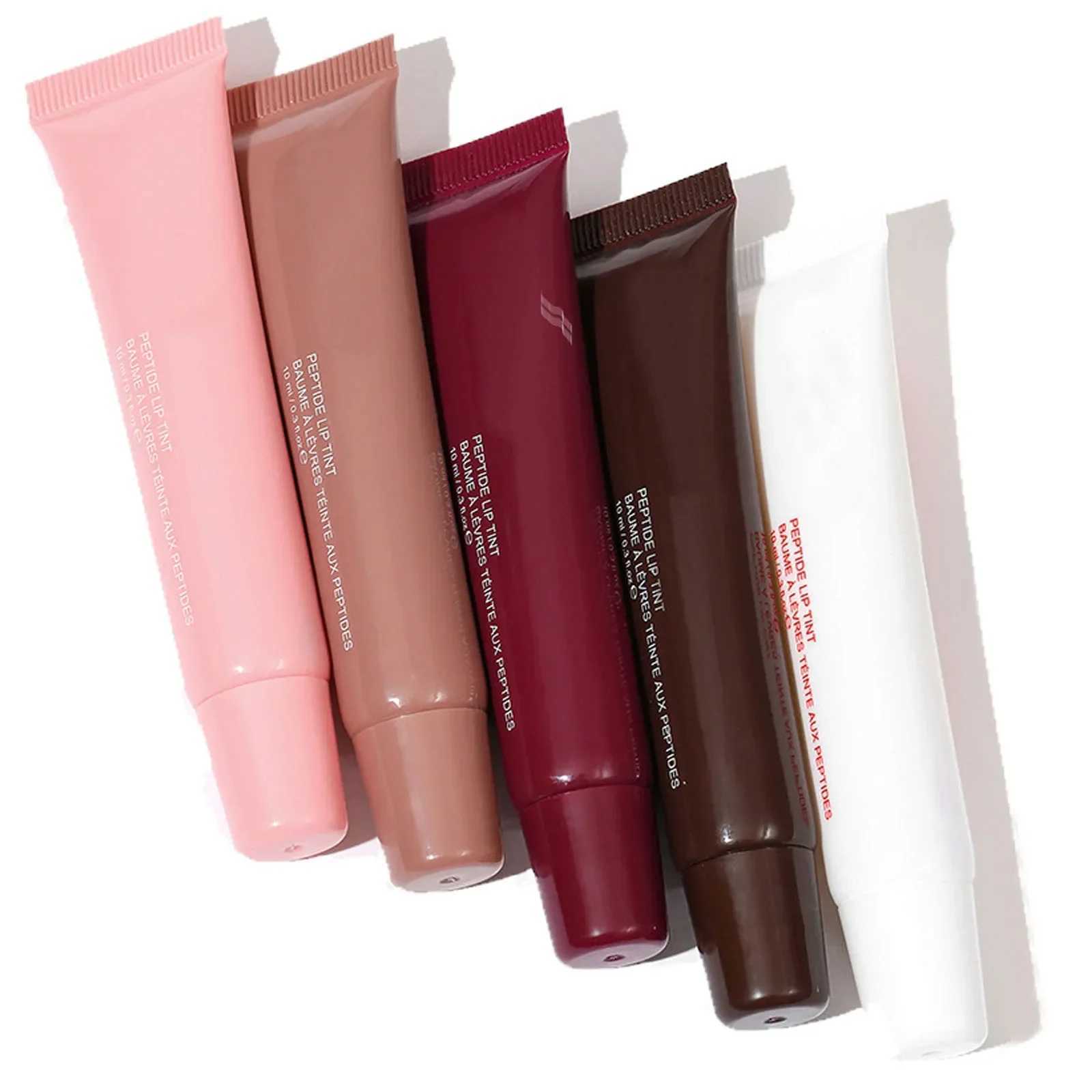 1pcs Soft Tube Mirror Lip Gloss Lip Oil Nude Brown Plumping Lip Gloss Moisturizing Transparent Lipgloss Beauty Cosmetics MakeupW250219