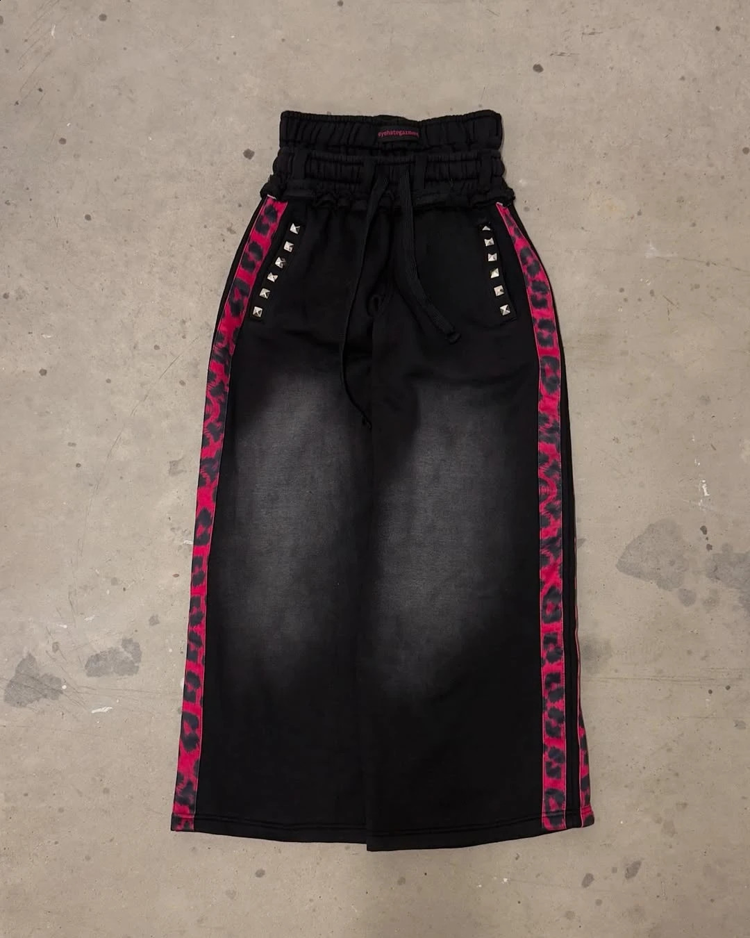 Y2K fashion street men embroidered sports double waist pants retro hip-hop Harajuku casual pants street pants 250214