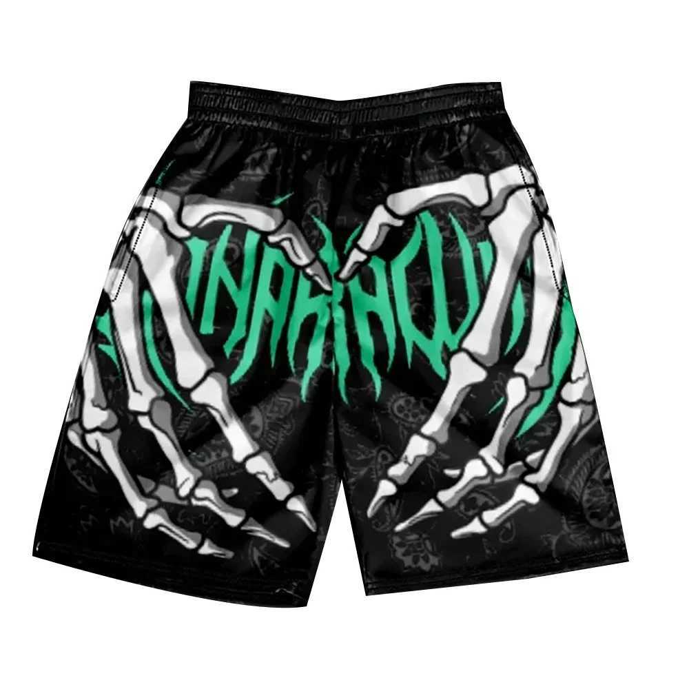 Men's Shorts Summer Men Skull Shorts Kids Training Multicolor Shorts Boys Girls Sports Breathable Shorts Adult Hip Hop Short Pants Streetwear z25