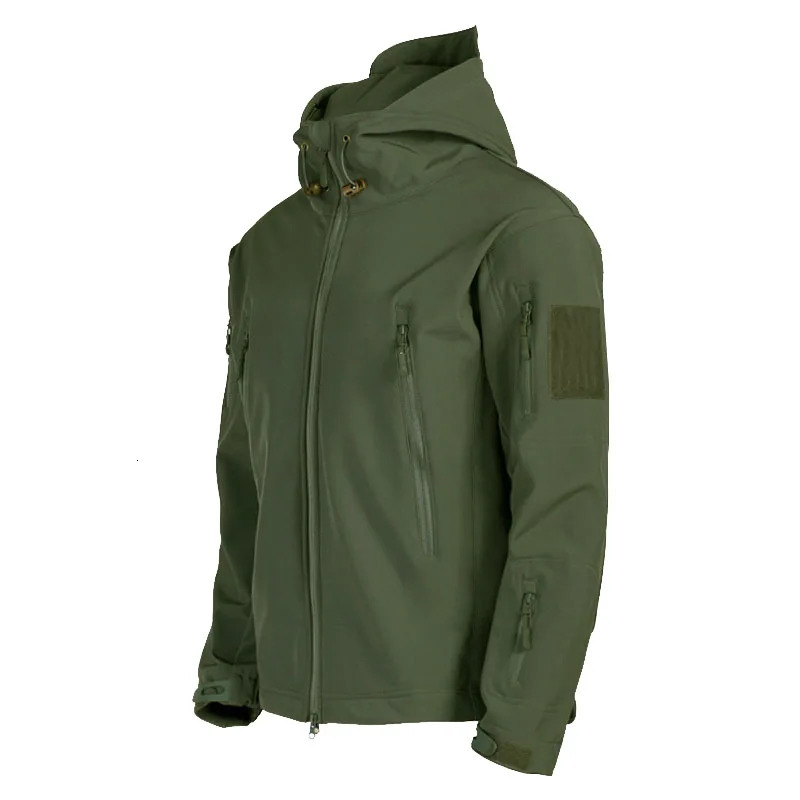 Multiple pockets Outdoor Sharkskin Softshell Rushing Jacket Suit Mens Fan Windproof Padded Mountaineering 250214