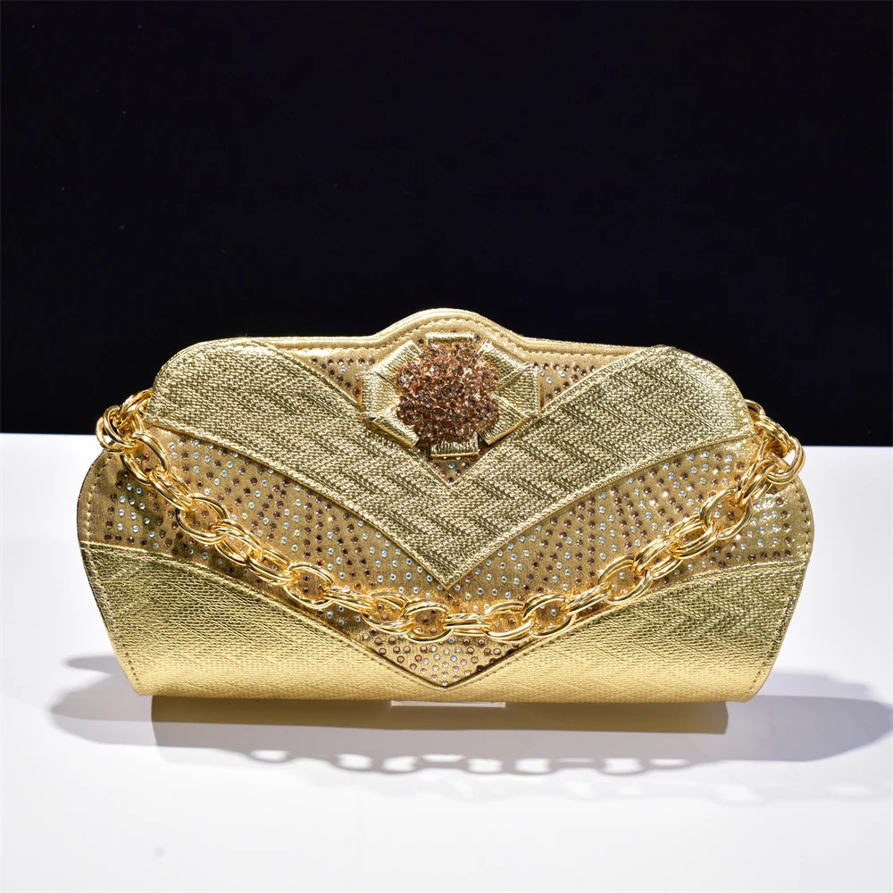 Arrival Evening Bag Shoulder Chain Party Handbag Rhinestones Fashion Elegant Wedding Womens Crystal Small Wallet 250218