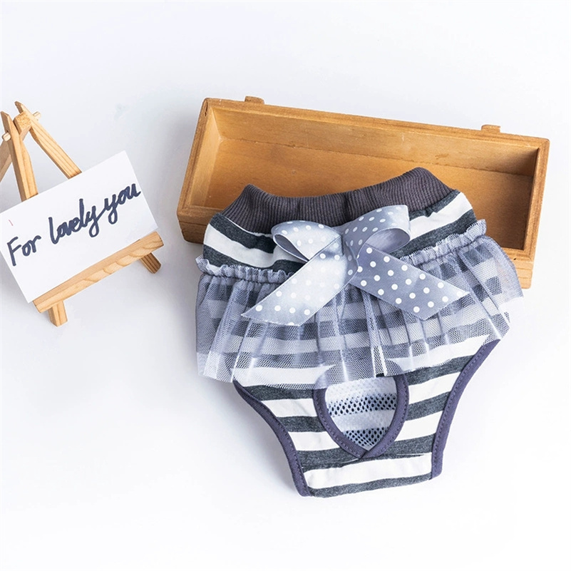 Cute Animal-Themed Canine Hygiene Panties Featuring Embellished Bows - Durable Pet Health Liners