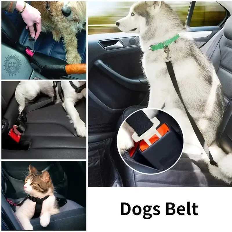Adjustable Harness and Leash Cat Dog Car Seat Belt Pet Seat Vehicle Dog Harness Lead Clip TractionCar Travel Supplies for DogsXJ250218