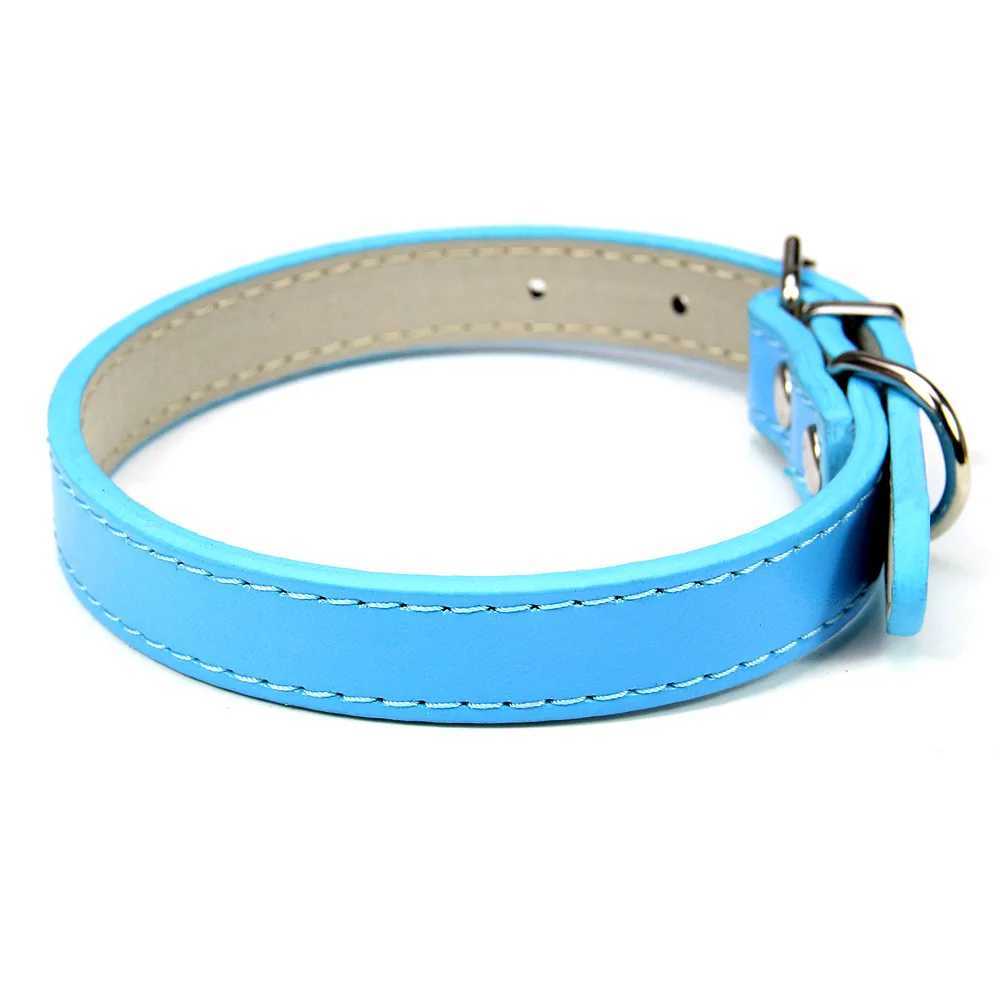 Soft Leather Solid Dog Collar Adjustable Puppy Neck Strap Safe Collars for Small Medium Big Dog Kitten Necklace Cat Accessories W250219