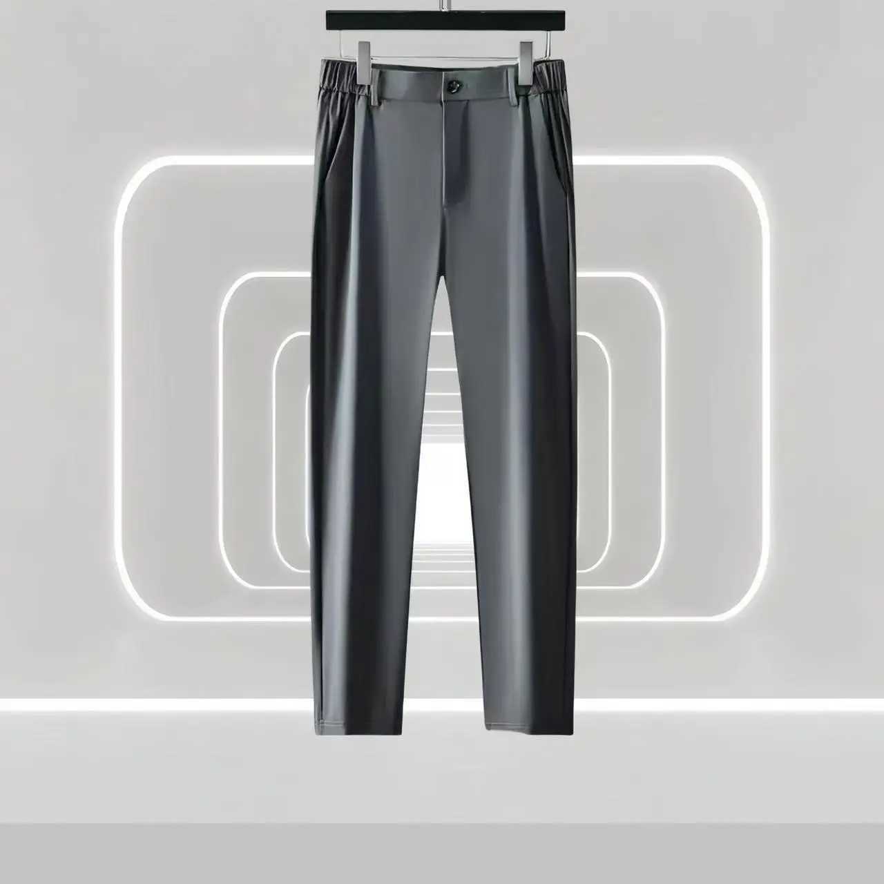 2024 Summer New Mens High end Business No iron Light Luxury Imitation Ice Silk Short sleeved Shirt Set Gentleman Style SetXJ250218