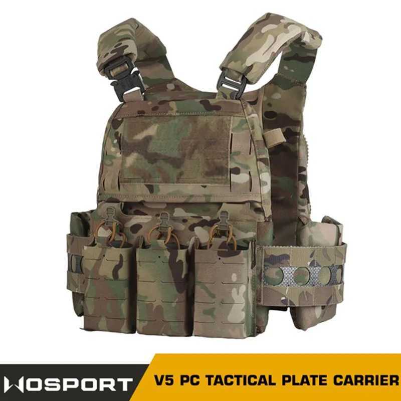 WOSPORT Hunting Vest V5 PC Tactical Vest Quick Detachable Comes With Triple Bag Built-in Splint Matt Nylon FabricXJ250219