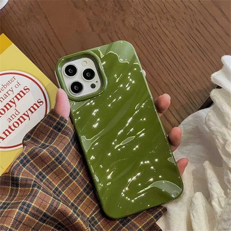 New Arrival Luxury 3D Glossy Wavy 15 14 Pro Max Phone Case For iPhone 11 12 13 14 15 Pro Max X Xr Xs 7 8 Plus Se 3 Shockproof Cover Gift O250219