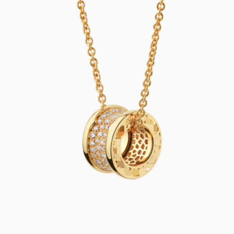 Brand men's and women's pendant luxurious ceramic stainless steel designer high version gold necklace