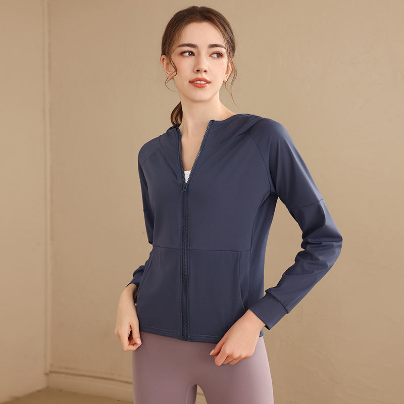 Ddmyoutdoor China Loose Hooded Sports Jacket With Women Zipper Cardigan Slimming Fitness Top For Running Versatile Training Yoga Clothes Long Sleeves 
