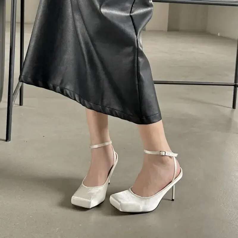 Spring Designer Square Toe Women Pumps Stiletto High Heels Sexy Party Stripper Mules Ladies Shoes atos De Mujer
