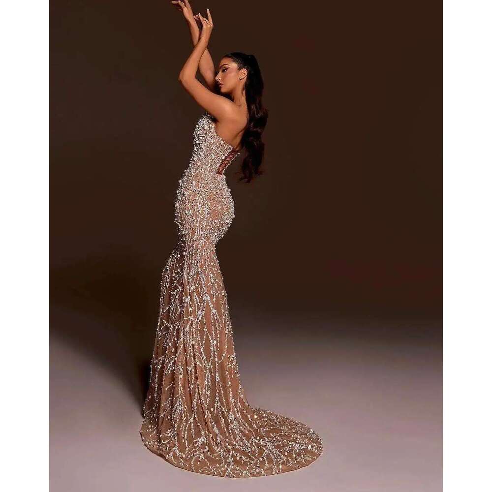 Dresses Mermaid Detachable Spaghetti Strap Pearls Sequins or-Length Princess Bride Wedding Dress Custom Made